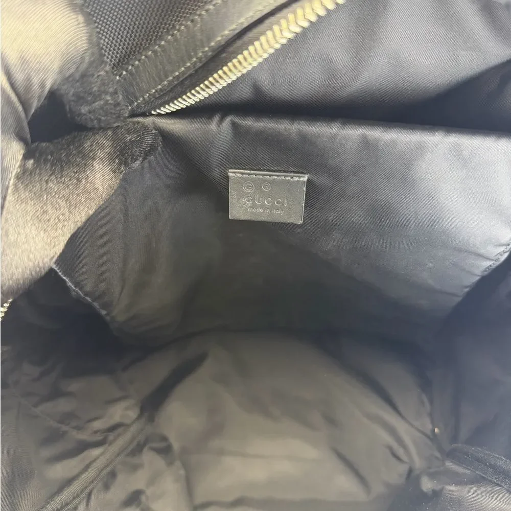 Gucci Sherry Line Web Canvas Black Stripe Backpack - Picture 8 of 15